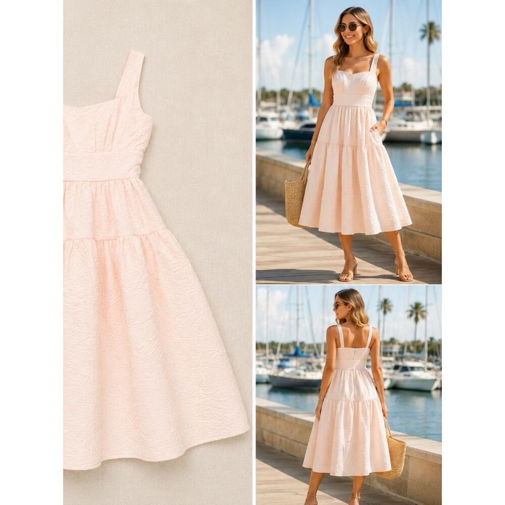 HUNTER BELL - blush light pink jacquard Mara Dress NWT sz 4